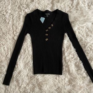 Black Long Sleeve Boutique Top